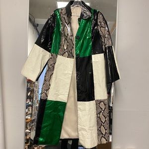 Stand studios patchwork snake skin coat